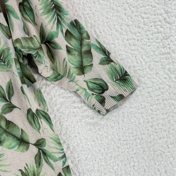 J. Jill Green Leaf Print Pullover Sweater Womens 3/4 Sleeve Stretch Size PM - Picture 5 of 12